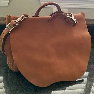 Leather mail-bag style satchel J Peterman